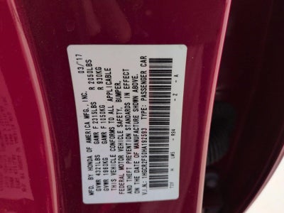 2017 Honda Accord Sedan Sport CVT PZEV