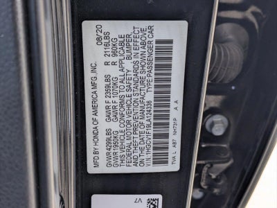 2020 Honda Accord Sedan LX 1.5T CVT