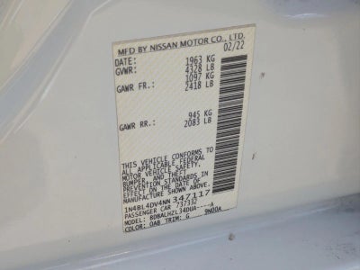 2022 Nissan Altima 2.5 SV Sedan