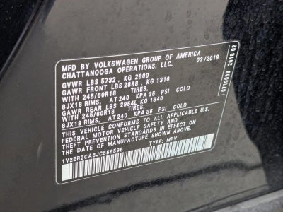 2018 Volkswagen Atlas 3.6L V6 SEL FWD