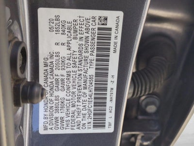 2020 Honda Civic Si Sedan Manual