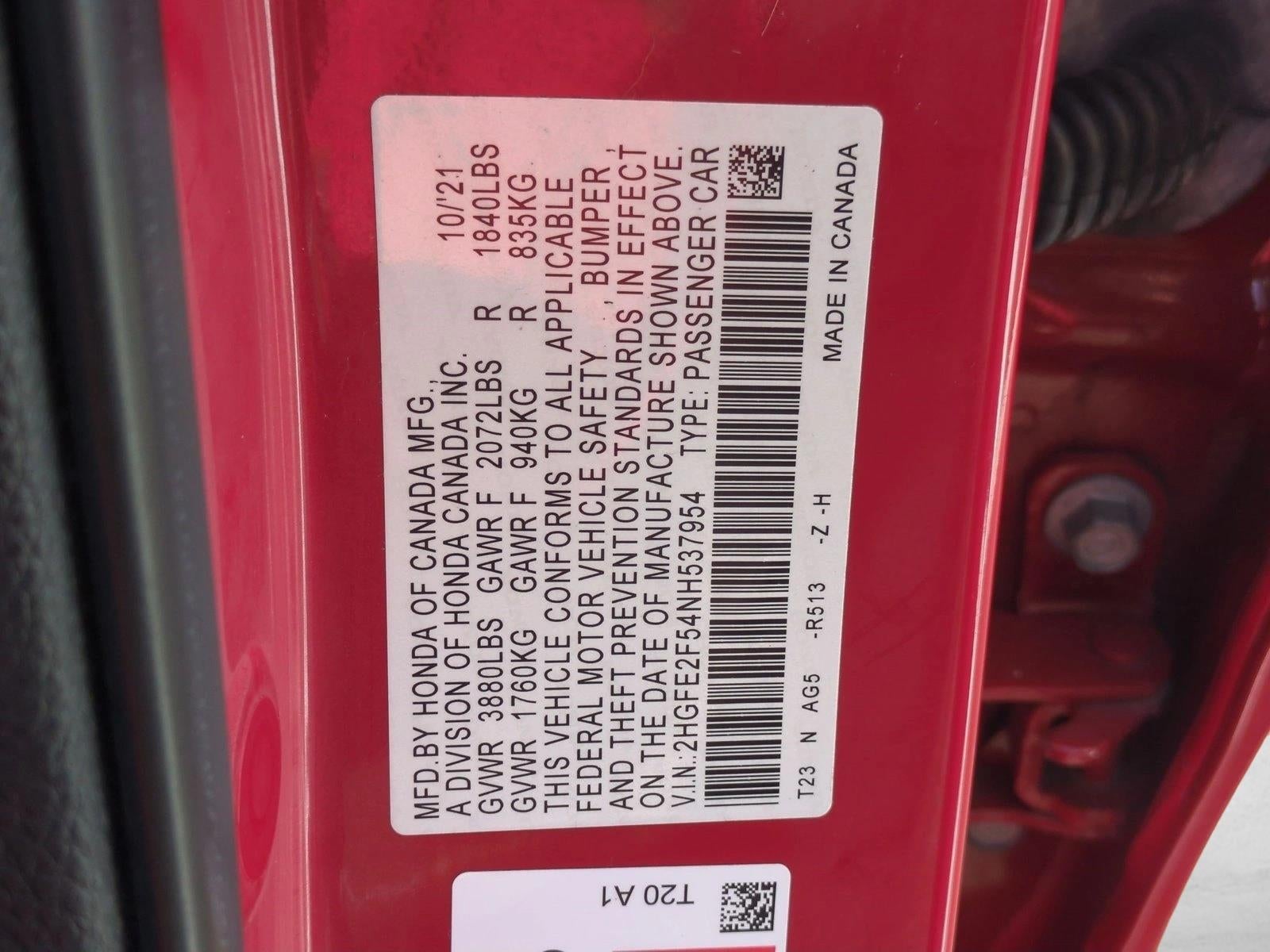 2022 Honda Civic Sedan Sport CVT