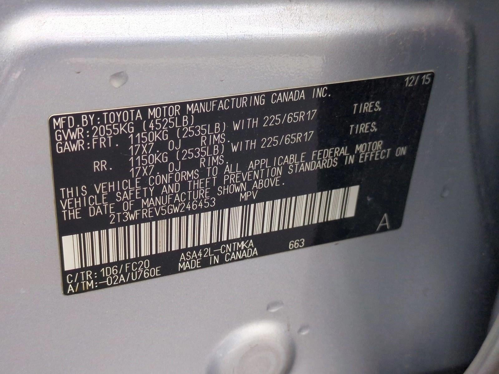 2016 Toyota RAV4 FWD 4dr XLE (Natl)