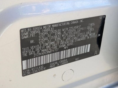 2011 Toyota RAV4 FWD 4dr V6 5-Spd AT Ltd (Natl)