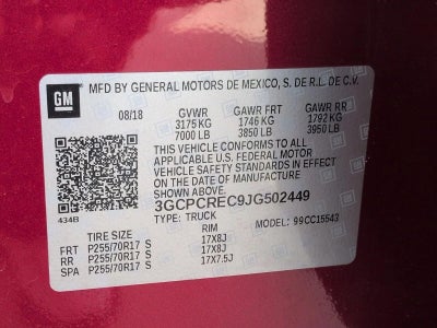 2018 Chevrolet Silverado 1500 Crew Cab Short Box 2-Wheel Drive LT