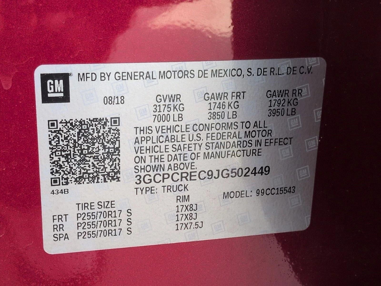 2018 Chevrolet Silverado 1500 Crew Cab Short Box 2-Wheel Drive LT