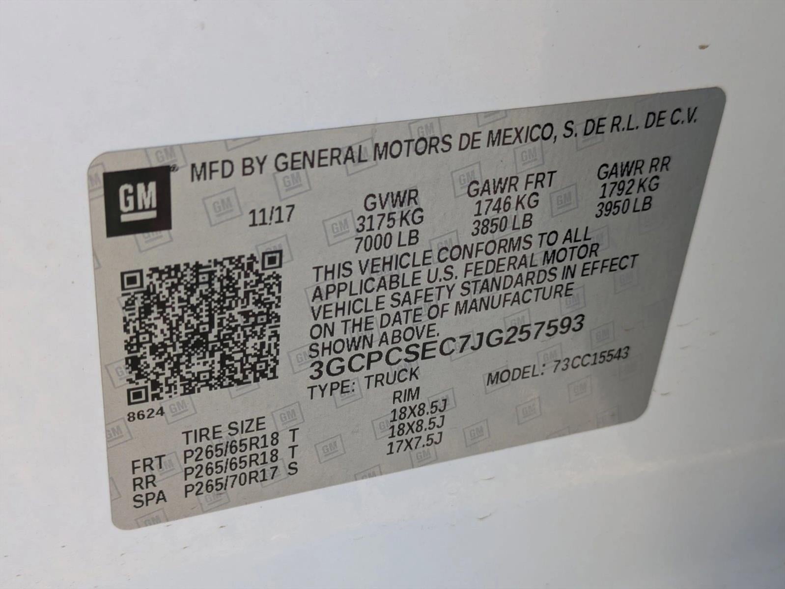 2018 Chevrolet Silverado 1500 Crew Cab Short Box 2-Wheel Drive LTZ