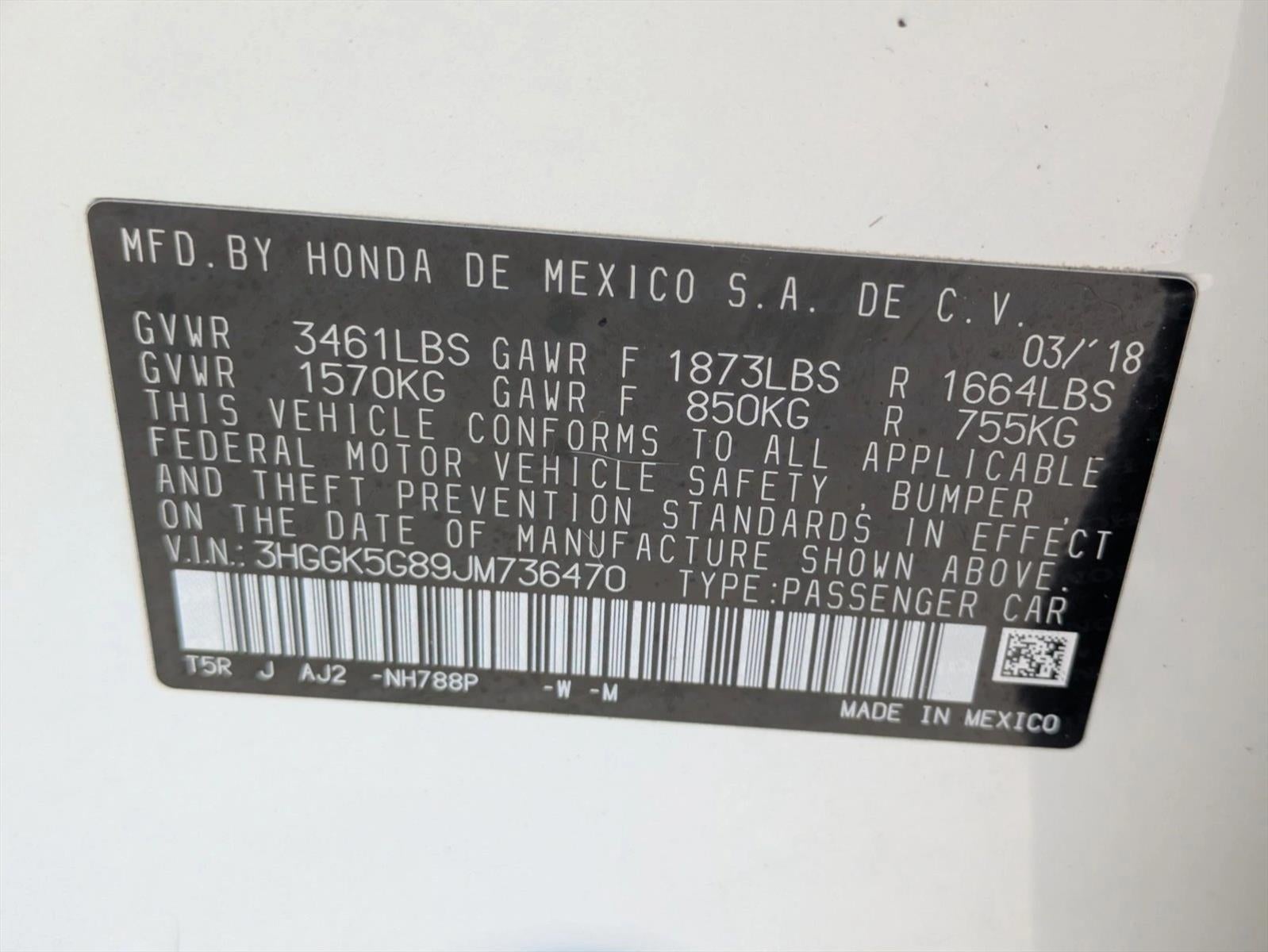 2018 Honda Fit EX Manual