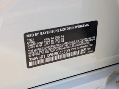 2022 BMW 330i Sedan North America