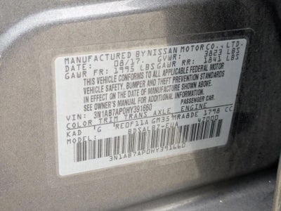 2017 Nissan Sentra S CVT