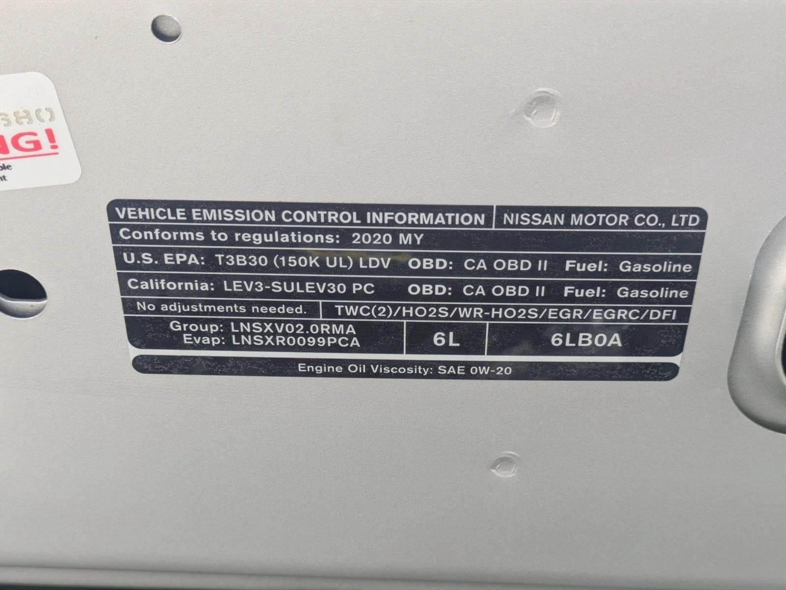 2020 Nissan Sentra SV CVT