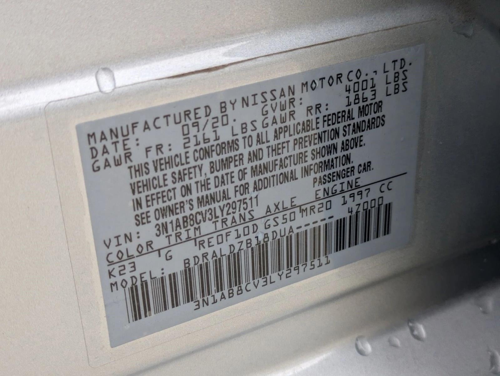 2020 Nissan Sentra SV CVT