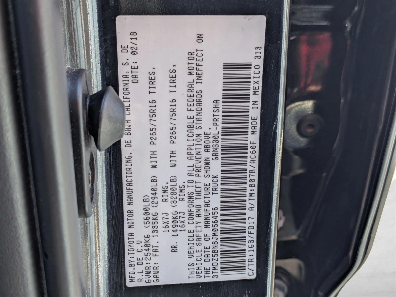 2018 Toyota Tacoma SR5 Double Cab 6' Bed V6 4x4 AT (Natl)