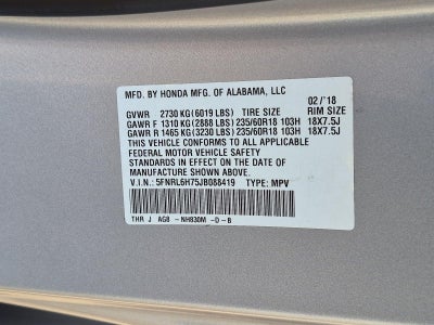 2018 Honda Odyssey EX-L Auto