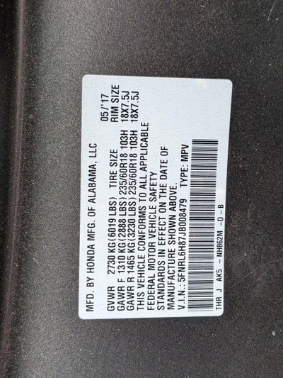 2018 Honda Odyssey Touring Auto