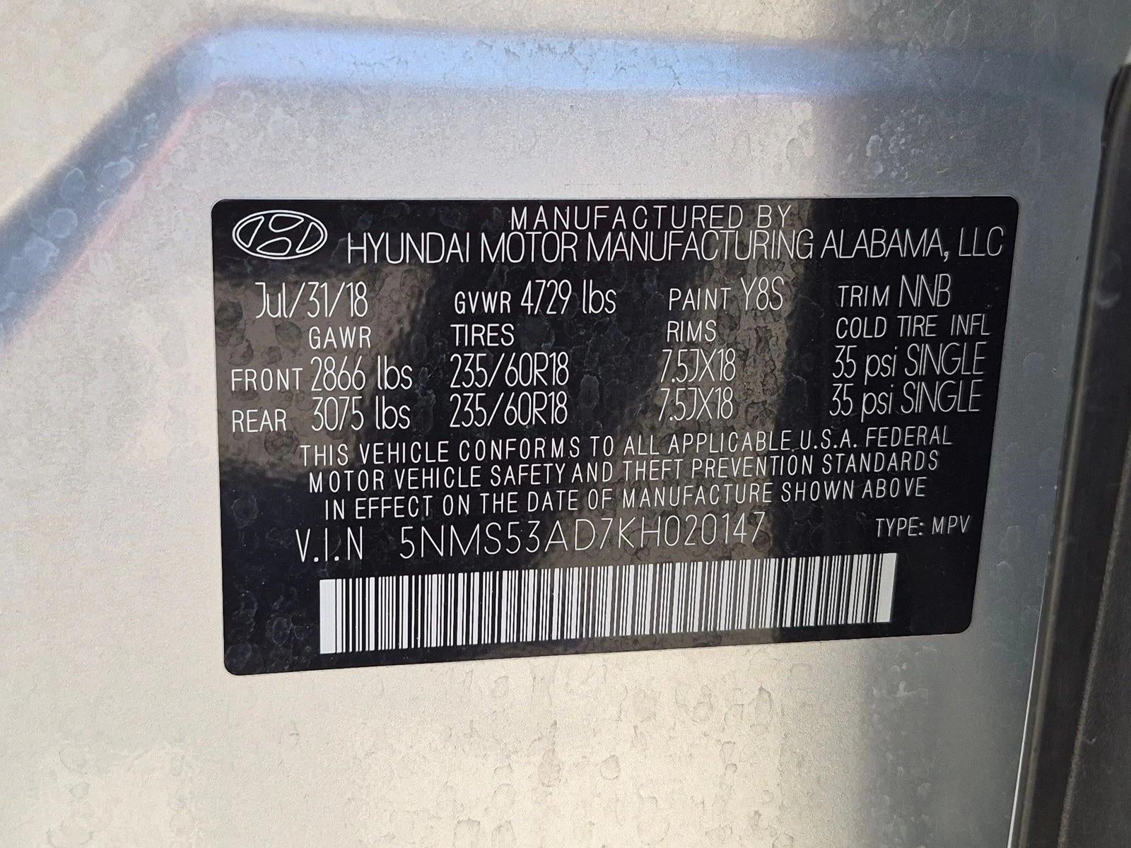 2019 Hyundai SANTA FE Ultimate 2.4L Auto FWD
