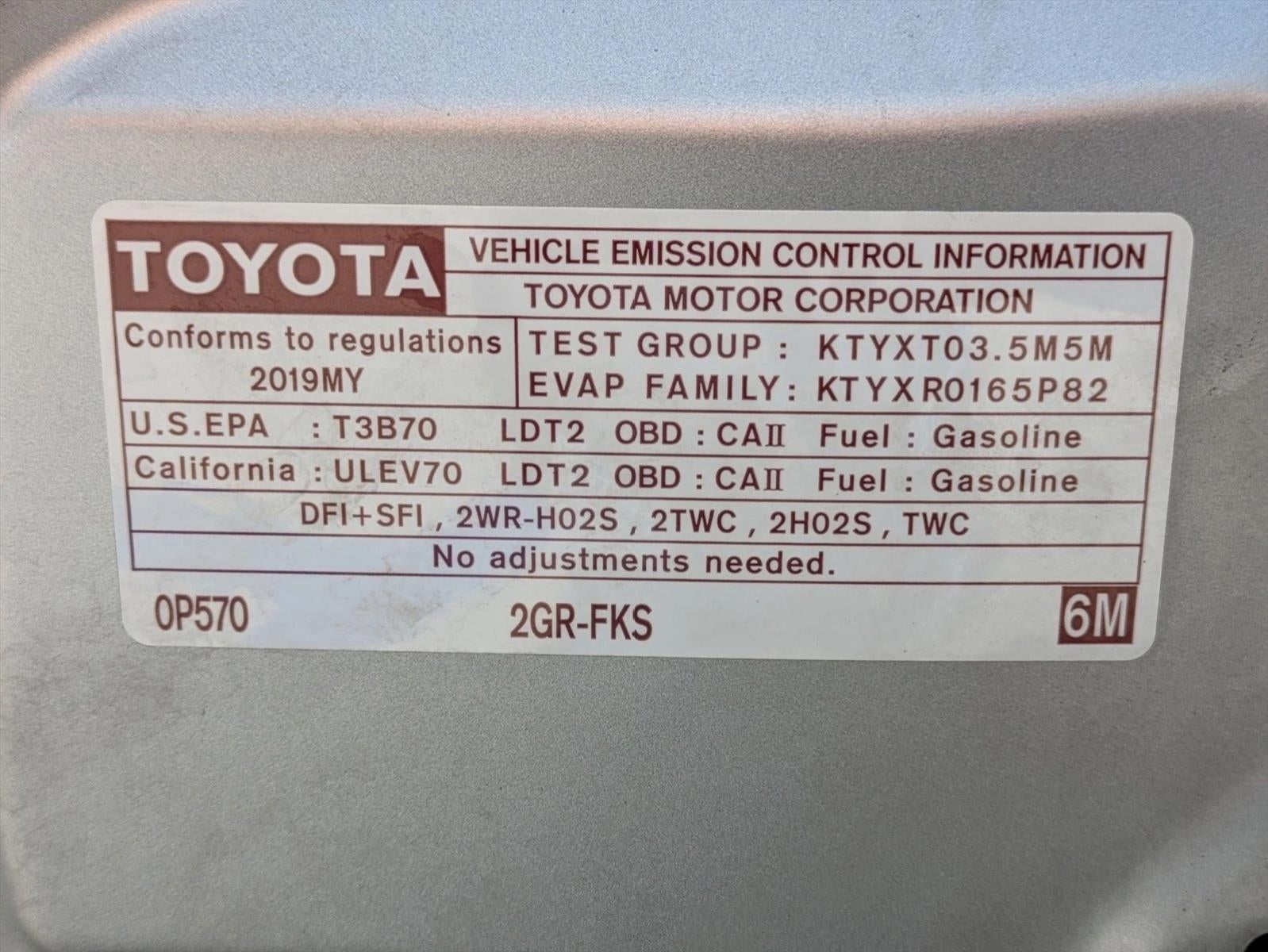 2019 Toyota Highlander XLE V6 FWD (Natl)