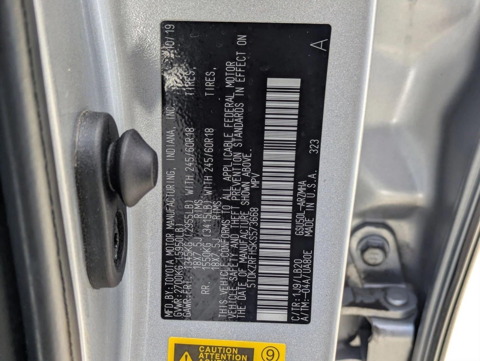 2019 Toyota Highlander XLE V6 FWD (Natl)