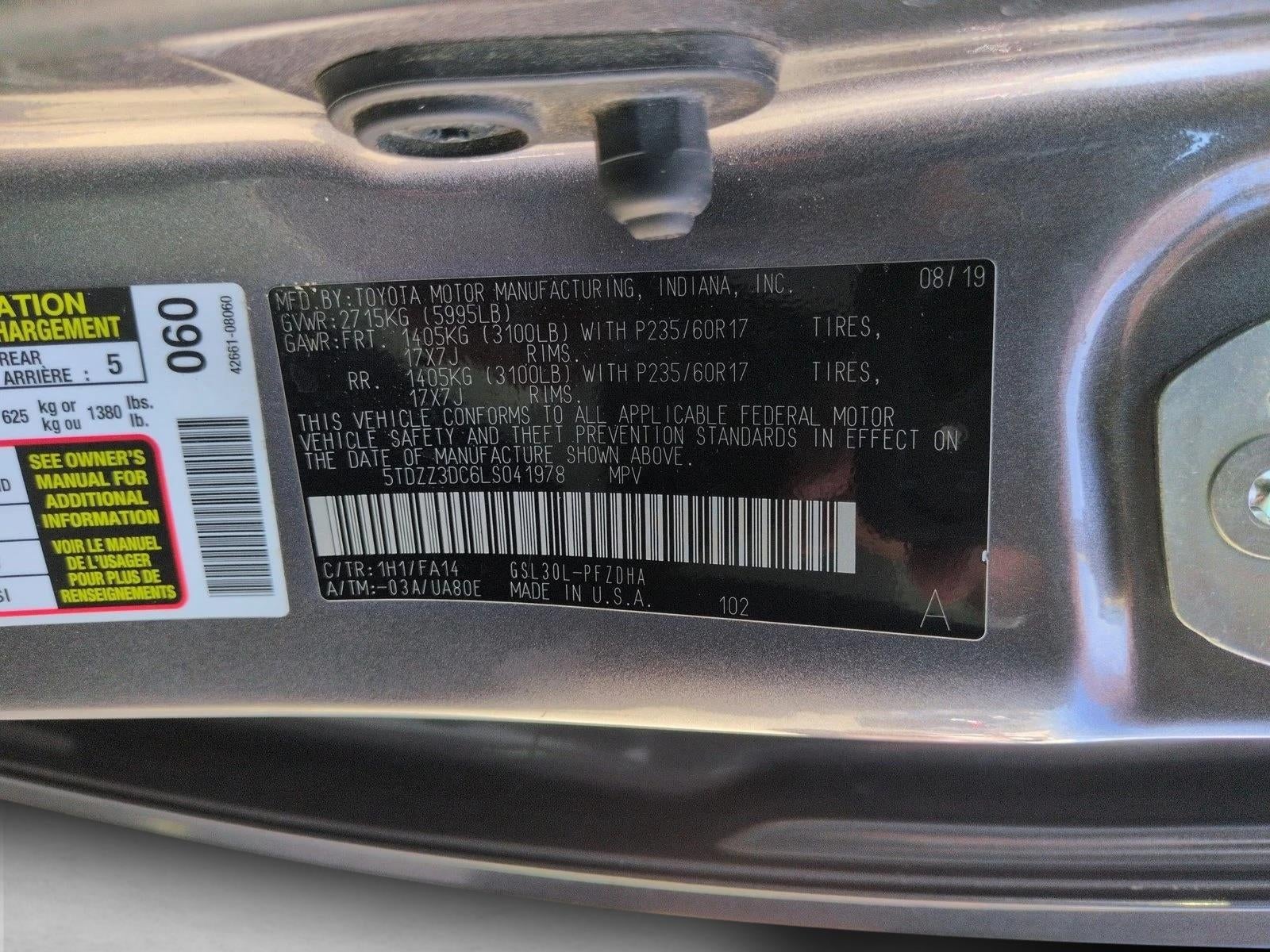 2020 Toyota Sienna L FWD 7-Passenger (Natl)