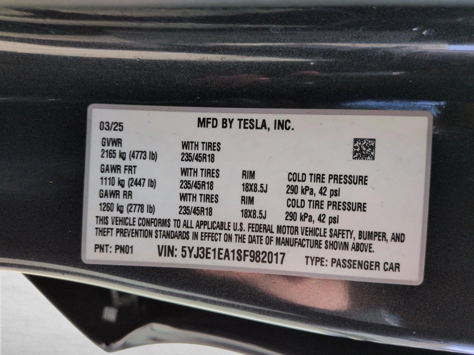 2025 Tesla Model 3 Long Range RWD