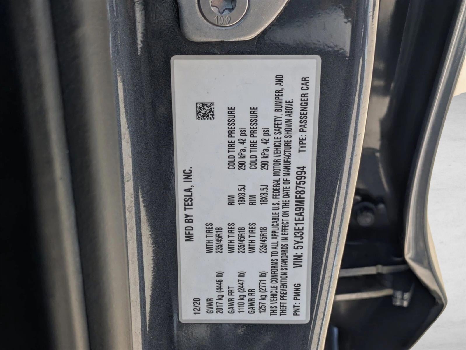 2021 Tesla Model 3 Standard Range Plus RWD