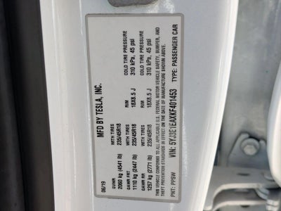 2019 Tesla Model 3 Mid Range RWD *Ltd Avail*