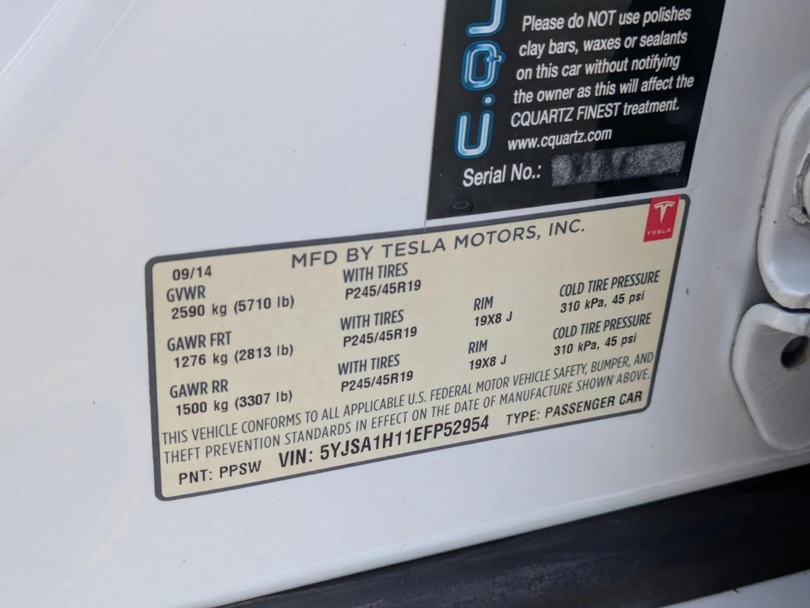 2014 Tesla Model S 4dr Sdn 85 kWh Battery