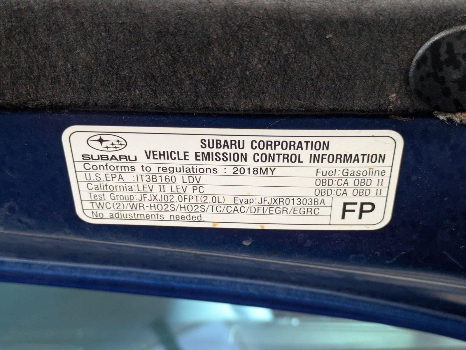 2018 Subaru WRX Limited Manual