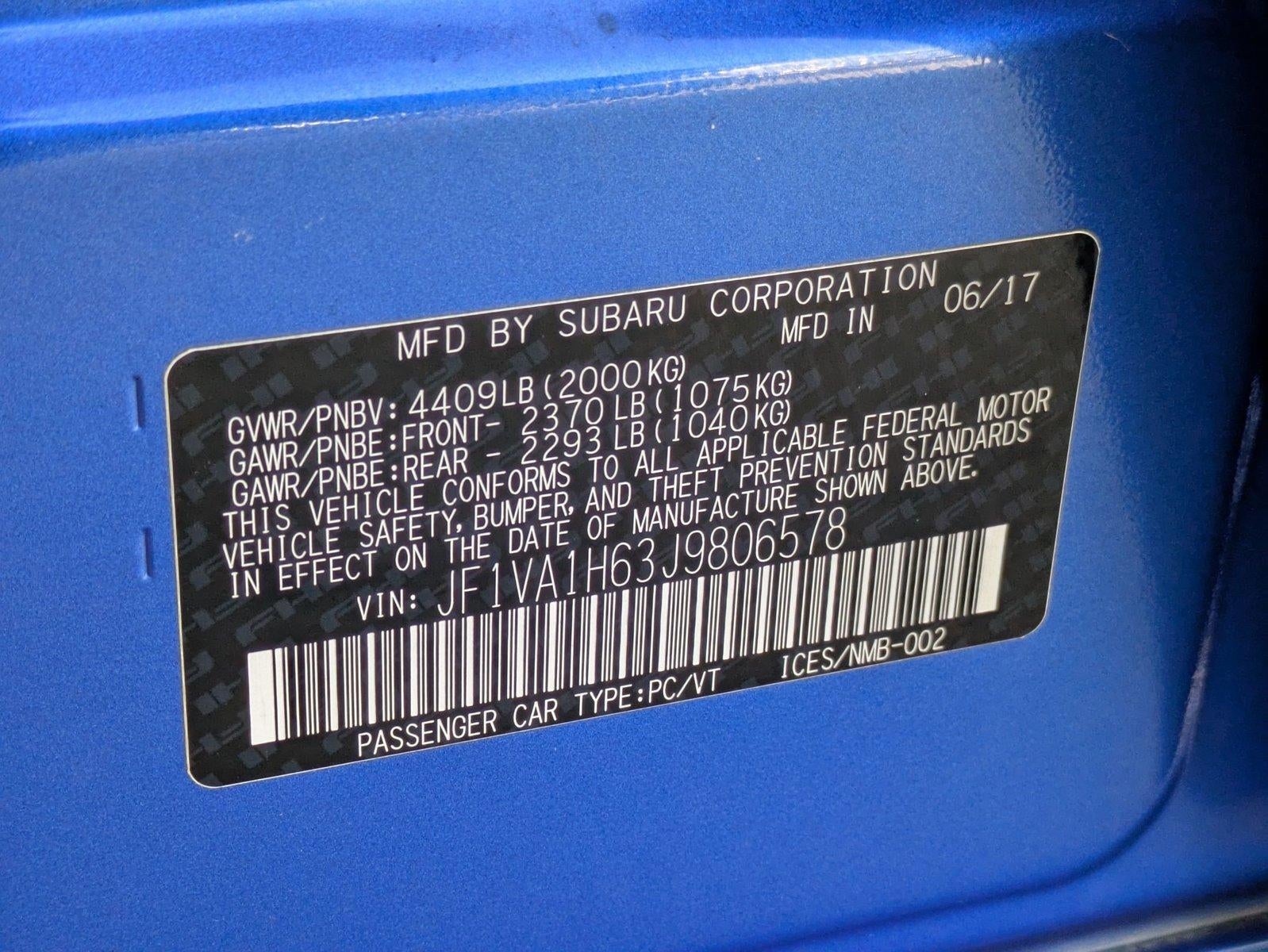 2018 Subaru WRX Limited Manual