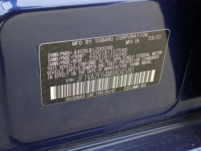 2021 Subaru WRX STI Manual