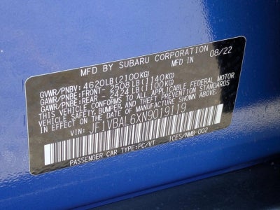 2022 Subaru WRX Limited Manual