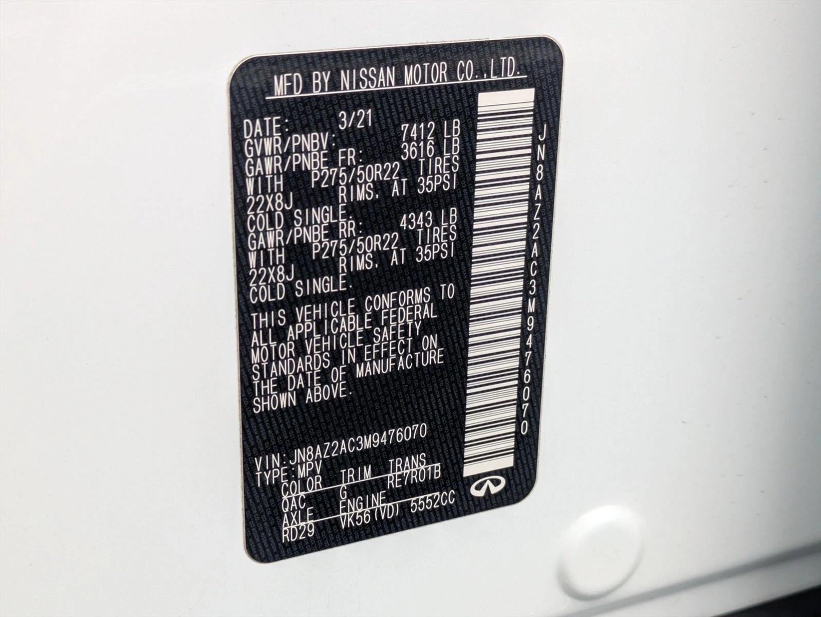 2021 INFINITI QX80 PREMIUM SELECT 4WD