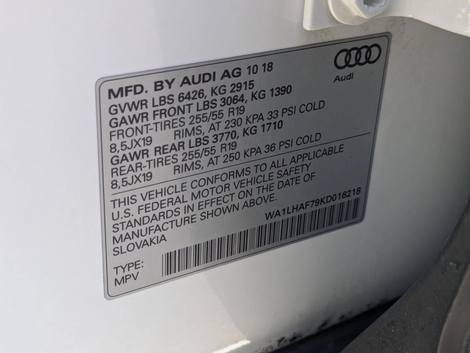 2019 Audi Q7 Premium Plus 45 TFSI quattro