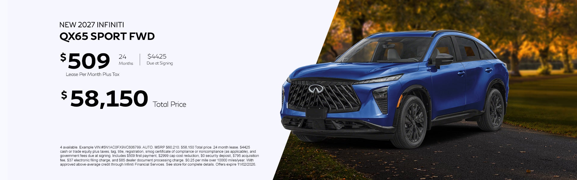 New 2027 Infiniti QX65 Sport FWD