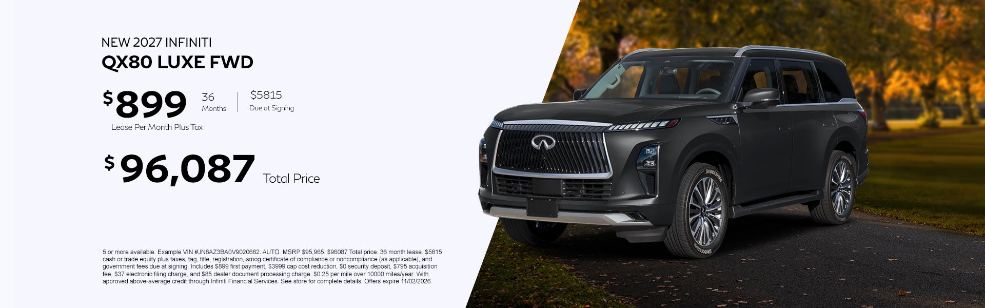 New 2027 Infiniti QX80 Luxe FWD