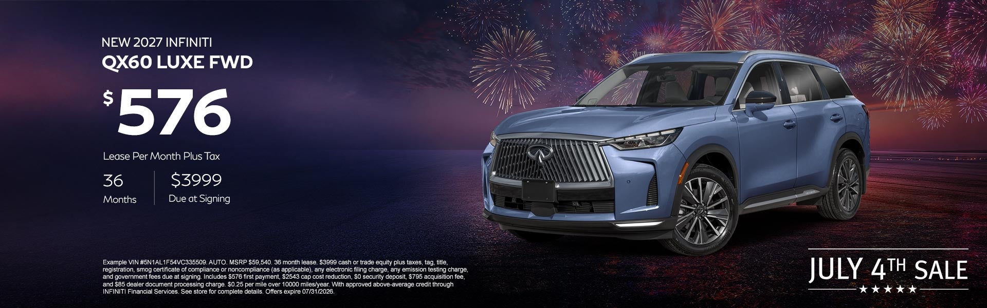 New 2027 INFINITI QX60 Luxe Offer