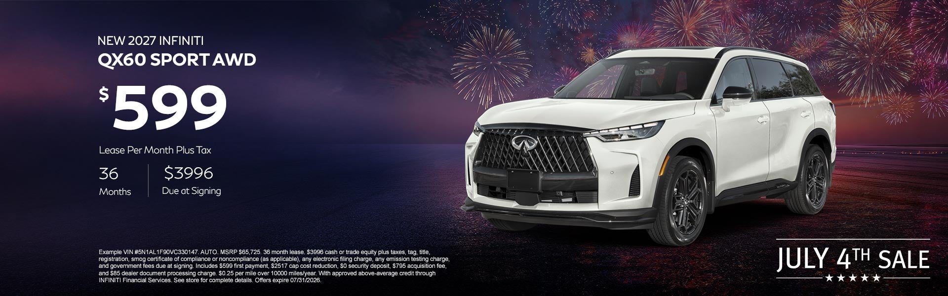 New 2027 INFINITI QX60 Sport Offer