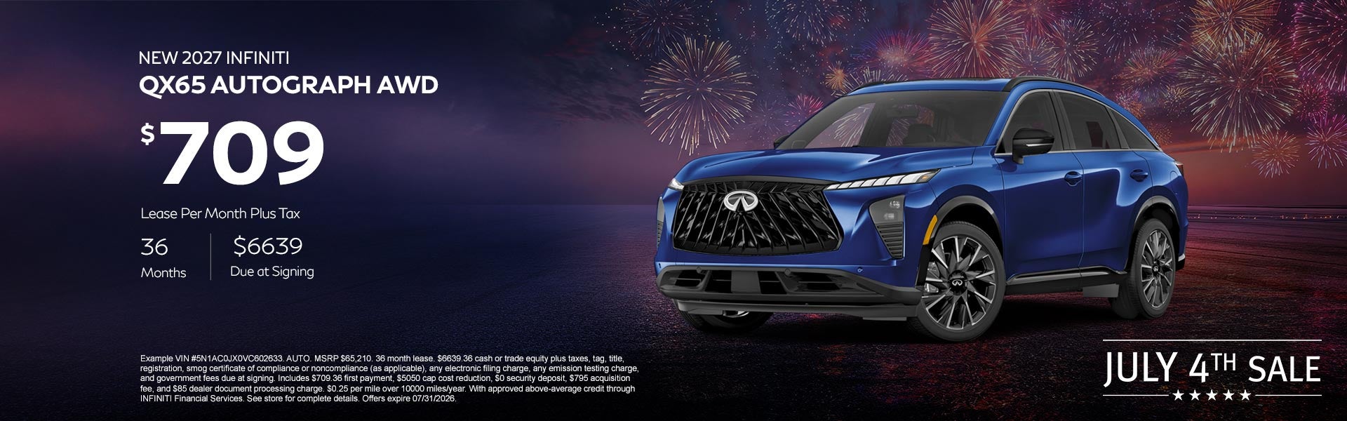 New 2027 INFINITI QX65 Autograph Offer