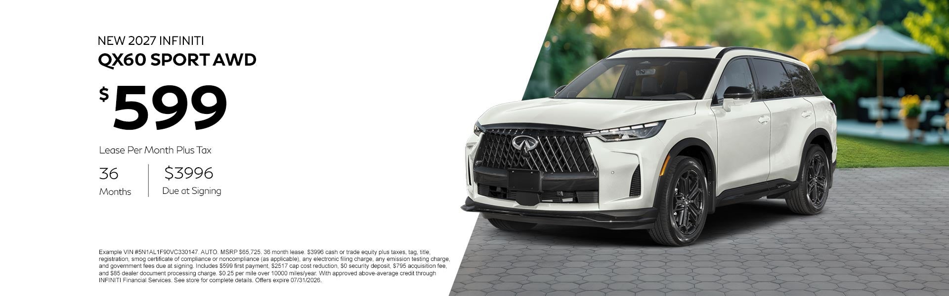 New 2027 INFINITI QX60 Sport Offer