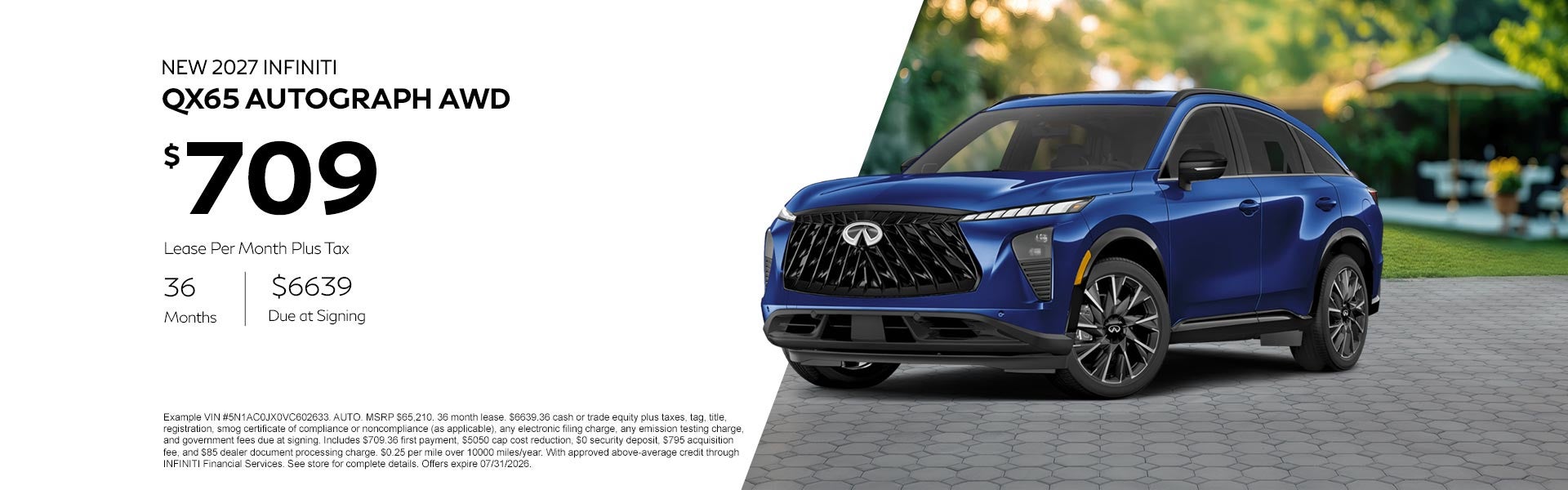 New 2027 INFINITI QX65 Autograph Offer