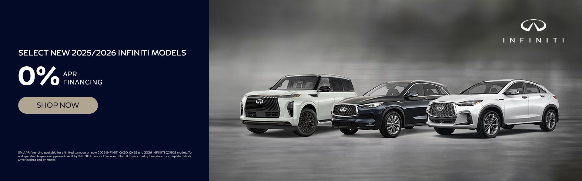 0% APR On Select 2025/2026 INFINITI Models
