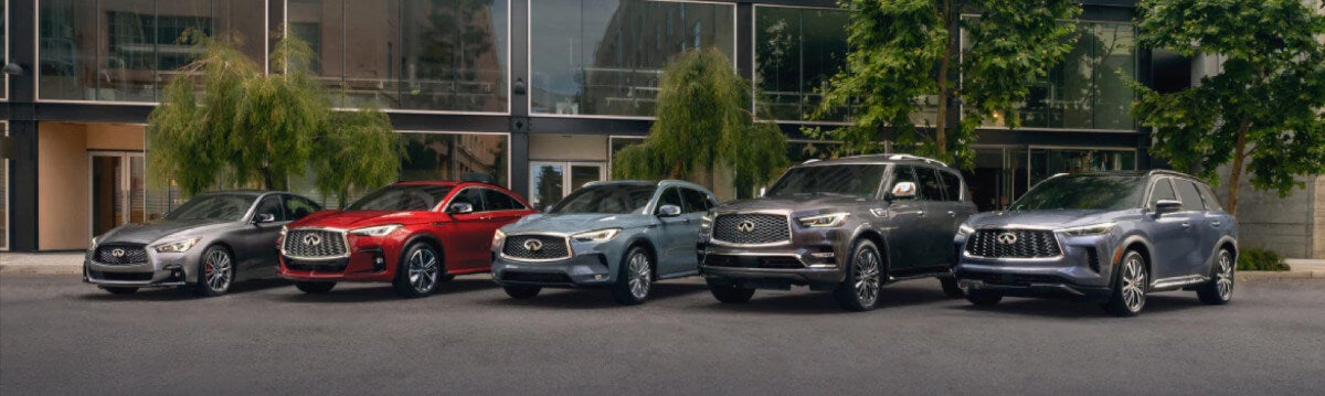 line up of different styles of INFINITIs